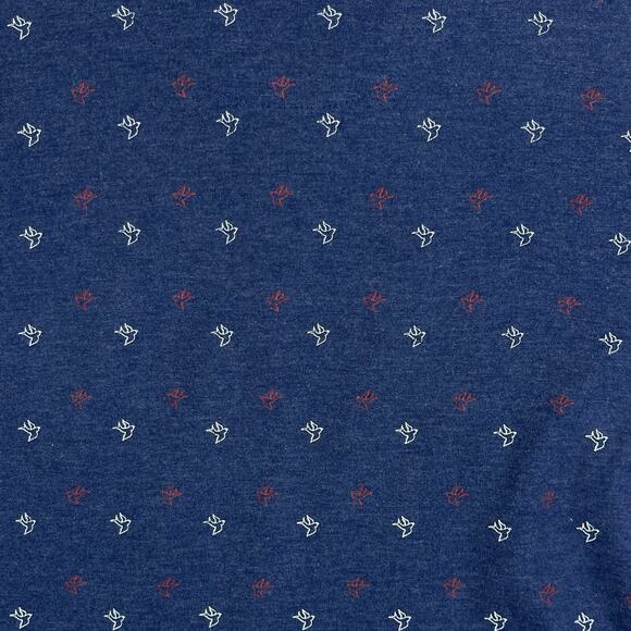 Brave Soul London Mens Small Birds Print Midnight Blue Polo Shirt Preppy Geeky - Picture 6 of 12